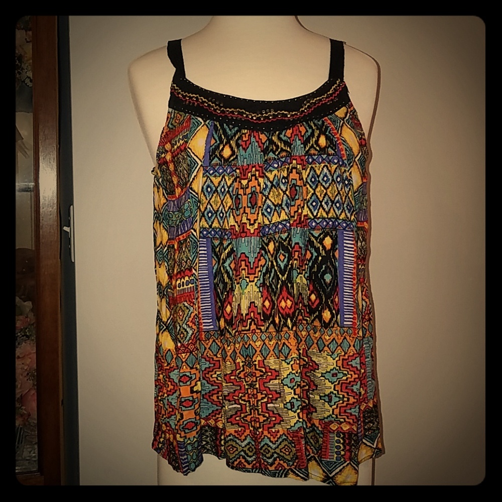 NWT shirt black multi colored